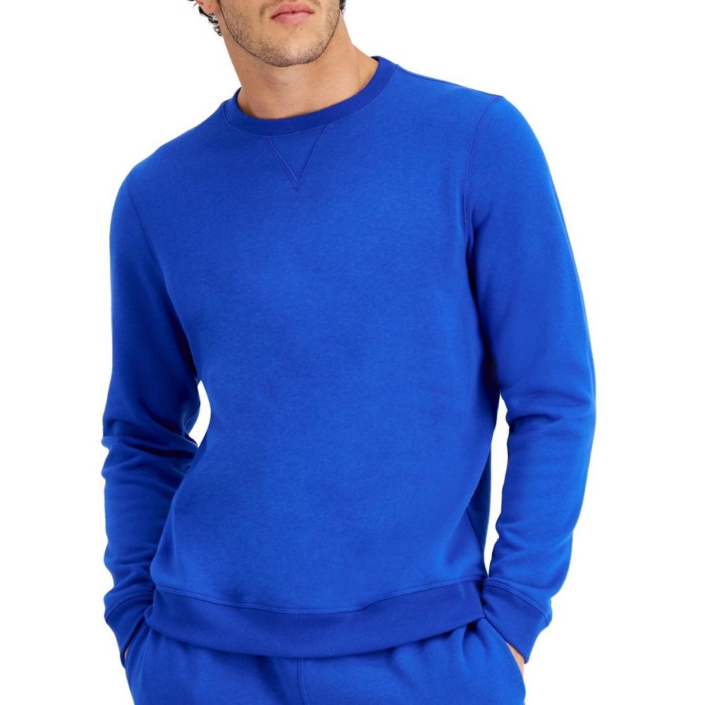 Ideology Mens Deep Cobalt Fleece Pullover Crewneck Sweatshirt XL